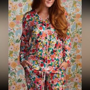 Rifle Paper Co x Summersalt Cloud 9 Silky Garden Party Floral Pajama Set M